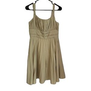 Anne Klein Beige Pleated Sleeveless Knee Length D… - image 1